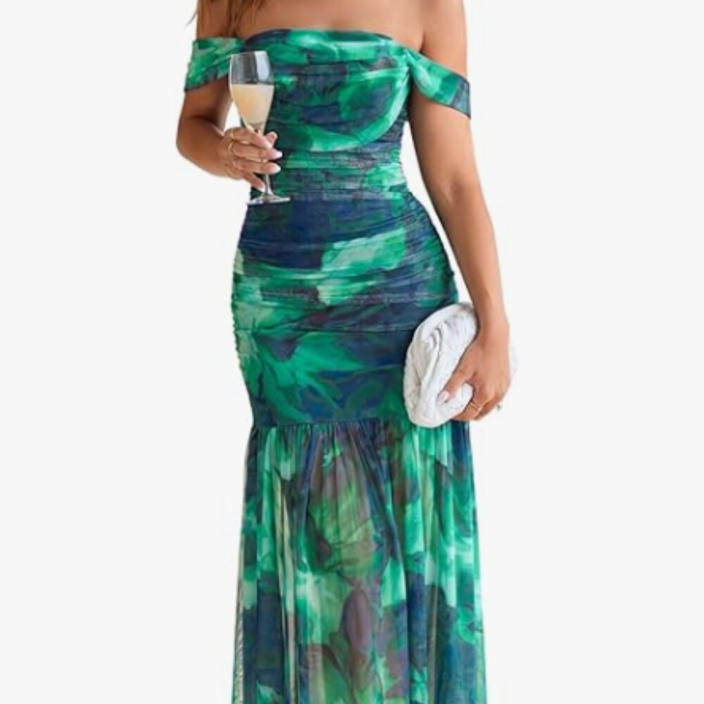 Simplee Women's Summer Off Shoulder Maxi Dress